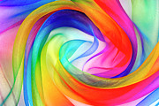The twisted twirl  multi color abstract organza fabric texture Photograph by Severija Kirilovaite