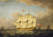 The Victory Leaving the Channel in 1793 - Monamy Swaine Painting by War Is Hell Store