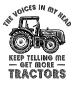 The Voices In My Head Keep Telling Me Get More Tractors Digital Art by Toms Tee Store