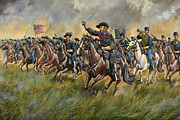 The Wolverines - George Armstrong Custer at Gettysburg Painting by Mark Maritato