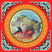 The Year of the Pig Painting by Tom Dashnyam Otgontugs