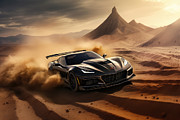 The ZR1 Blazes Across the Sands Painting by Lourry Legarde