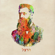 Theodor Herzl Painting by Mark Ashkenazi