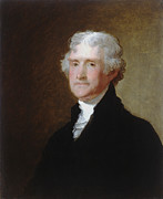 Thomas Jefferson Portrait - Gilbert Stuart Circa 1821 Painting by War Is Hell Store