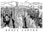 Thor Hammer, Bruce Canyon in Greyscale Digital Art by Long Shot
