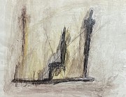 Three figures minus one Drawing by David Euler Three figures minus one Drawing by David Euler