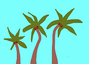 Three Palm Trees  Painting by Shelli Fitzpatrick