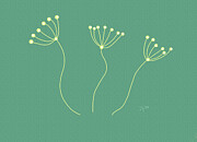 Three Seedheads Minimalist Painting Painting by Shelli Fitzpatrick