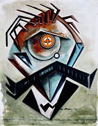 Thus Balanced Philosophique Monolith / a portrait of Friedrich Nietzsche Painting by Martel Chapman