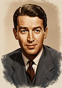 Timeless Portrait of James Stewart in Classic Hollywood Elegance Digital Art by Carlos Diaz