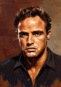 Timeless Portrait of Marlon Brando in Classic Cinematic Style Digital Art by Carlos Diaz
