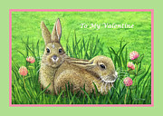 To My Valentine - Bunnies Painting by Sarah Irland To My Valentine - Bunnies Painting by Sarah Irland