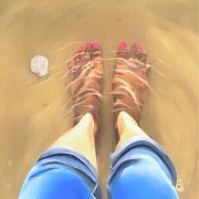 Toes in the Water Painting by Tammy Lee Bradley