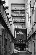 Tokyo Urban Layers - Shibuya Backstreet Black and White Photograph by Matthias Hauser