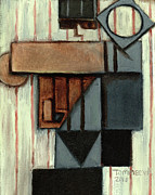 Tommervik Abstract Cubist Baseball Pitcher Art Print Painting by Tommervik