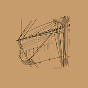 Top-mast yard and sail Drawing by Panagiotis Mastrantonis
