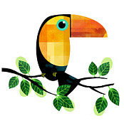 Toucan on Tree Branch  Digital Art by Andrew Hitchen