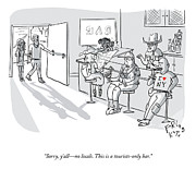 Tourists Only Bar Drawing by Farley Katz