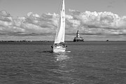 Tranquil Voyage - Sailboat and Lighthouse on Lake Michigan Photograph by Brigitte Blanchette Thompson Tranquil Voyage - Sailboat and Lighthouse on Lake Michigan Photograph by Brigitte Blanchette Thompson