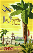 Travel Los Angeles California TWA Vintage Poster  Photograph by Carol Japp