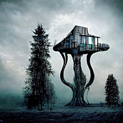 Tree House 03 Dark Sky Digital Art by Matthias Hauser Tree House 03 Dark Sky Digital Art by Matthias Hauser