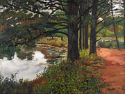 Trees at Shadow Lake - Danbury Connecticut Painting by Mark Maritato
