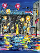 Trenton at Night Painting by Clara Sue Beym