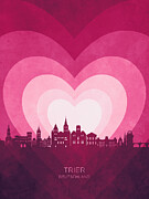 Trier Germany Skyline Hearts Pink #63 Digital Art by Michael Tompsett Trier Germany Skyline Hearts Pink #63 Digital Art by Michael Tompsett