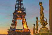 Trocadero Statues and Eiffel Tower, Paris Photograph by Adrian Hendroff