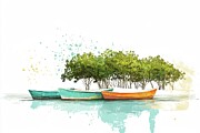 Tropical Landscape Art Painting by Lourry Legarde Tropical Landscape Art Painting by Lourry Legarde