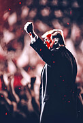 Trump Survived Shot from the Side Digital Art by Jeff Creation
