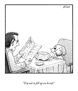Try Not to Fill up on Bread Drawing by Harry Bliss