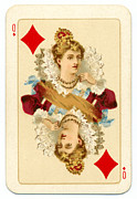 Tudor Queen of Diamonds playing card Goodall 1895 Drawing by Whiteway
