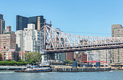Tug and Barge Under Bridge Photograph by Cate Franklyn
