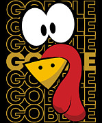 Turkey Face Gobble Gobble Digital Art by Flippin Sweet Gear