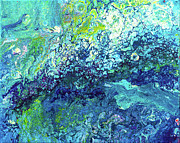 Turquoise Flow Painting by Maria Meester