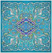 Turquoise on Turquoise with a Boat Making Waves in the Middle Mixed Media by Lise Winne