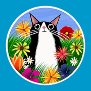 Tuxedo in the Garden Mixed Media by Andrew Hitchen