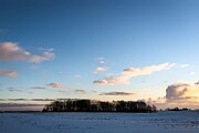 Twilight Tranquility Snowy Landscape under Soft Pink Clouds Photograph by Travel Essayist