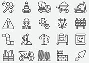 Under Construction Line Icons Drawing by LueratSatichob