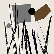 Uneven Elegance No. 11 - Black and Brown Modern Art Painting by Lourry Legarde