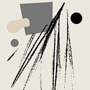 Uneven Elegance No. 9 - Black and Tan Minimalist Art Painting by Lourry Legarde