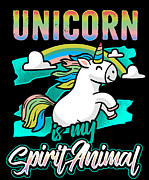 Unicorn Is My Spirit Animal Stardust Rainbow Digital Art by Mister Tee