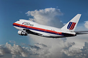 United Airlines Boeing 747SP Takeoff at Los Angeles Photograph by Erik Simonsen