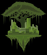 Urban Nature Forest Tree Life City Digital Art by Mister Tee