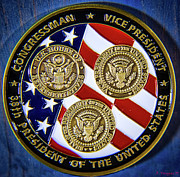 US Navy Gerald R Ford Challenge Coin Back Photograph by Rene Vasquez