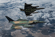 USAF Convair B-58A Husters in Camouflage Digital Art by Erik Simonsen