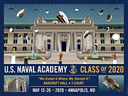 USNA Class of 2020 Bancroft Hall T Court Celebration with Blue Angels Digital Art by Joe Barsin