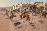 Utica, A Quiet Day in Utica Painting by Charles Marion Russell