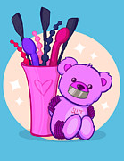Valentine's Bear Drawing by Ludwig Van Bacon